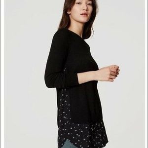 Loft Black Mixed Media Sweater